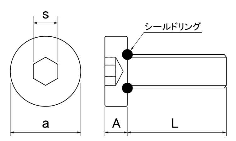 シールキャップボルト(大丸鋲螺)図面