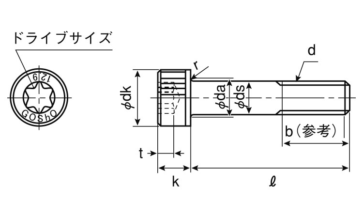 TORX－ＣＡＰ(GOSHO)図面