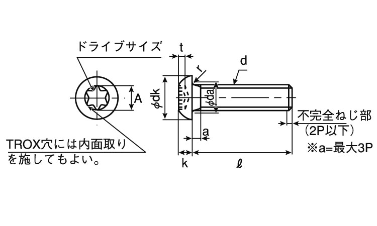 TORX－ボタンCAP図面