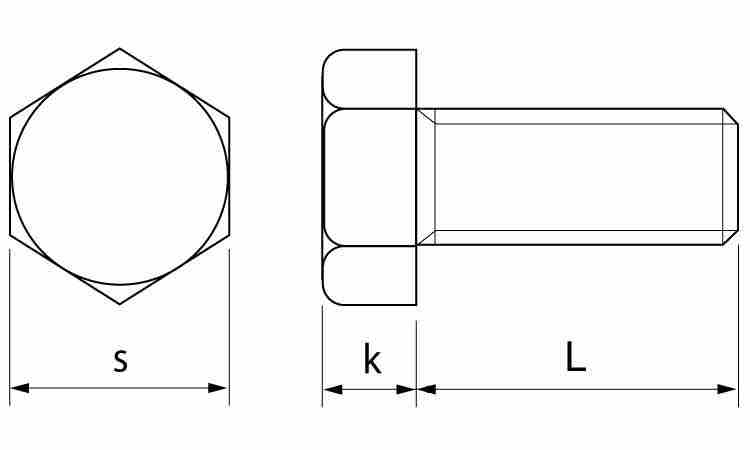六角ボルト(全ねじ)ヒラノF図面