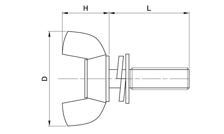 冷間蝶ボルト(H)P＝3図面