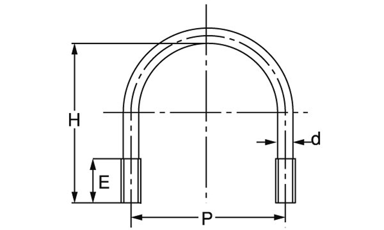 Uボルト(鋼管用ウィット)図面