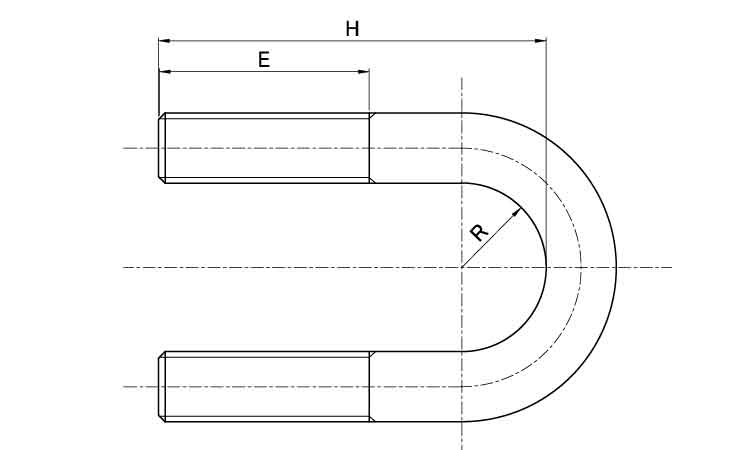 Uボルト(船舶用B形)図面