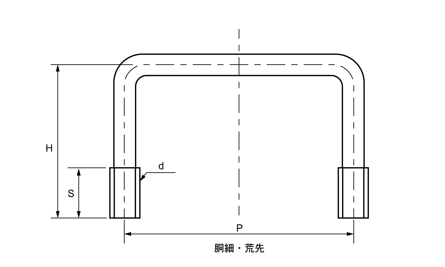 コの字BT100×50ウィット図面