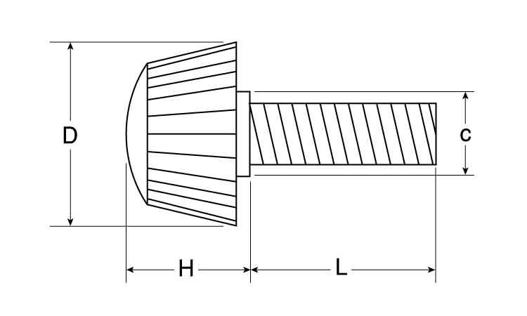 ナイロン化粧ネジ(黒)L-2図面