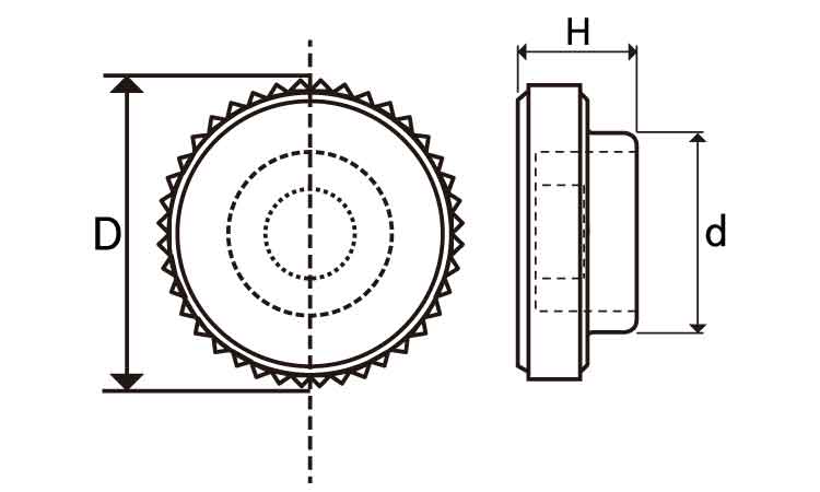 Dキャップ(丸黒)図面