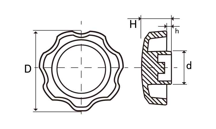 Dキャップ(菊グレー)図面