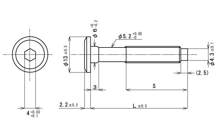 JCB－C(六角・D＝13)段付安達図面