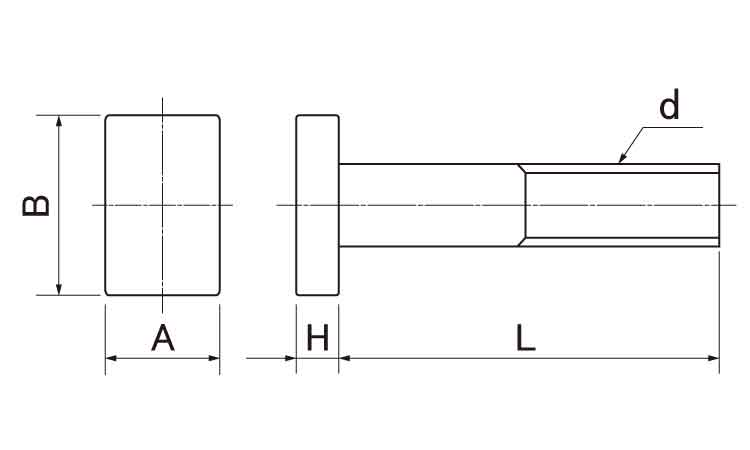 プレスボルト(長方角)図面