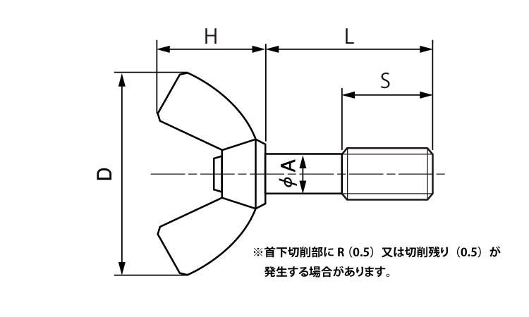 蝶ボルト(R)脱落防止図面
