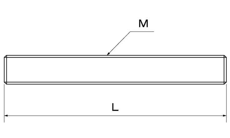 2メーター寸切(左ねじ)図面