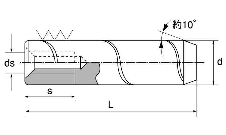 内ねじ付ダウエルピンC(大喜多製)図面
