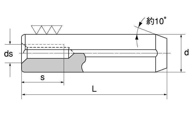 内ねじ付ダウエルピンE(大喜多製)図面