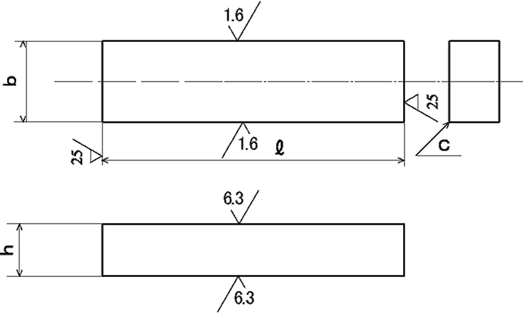 両角キー(JIS)セイキSS製図面