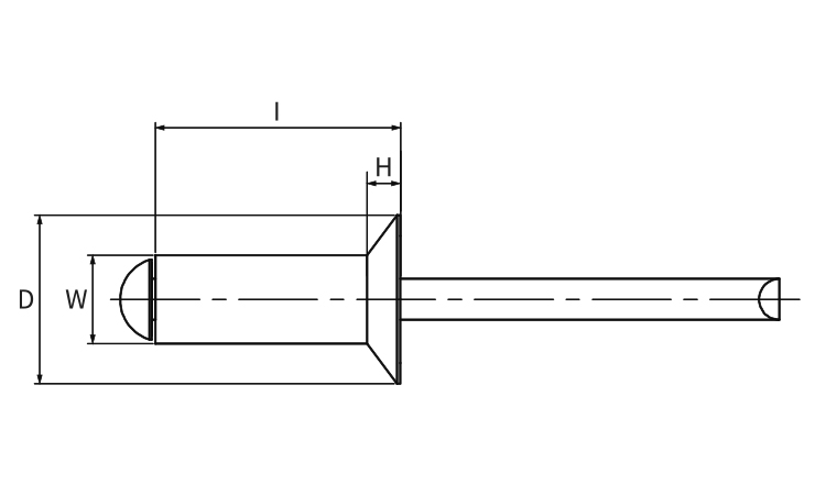 KRS　ブラインドリベット(アルミ－鉄)AS-K皿頭図面