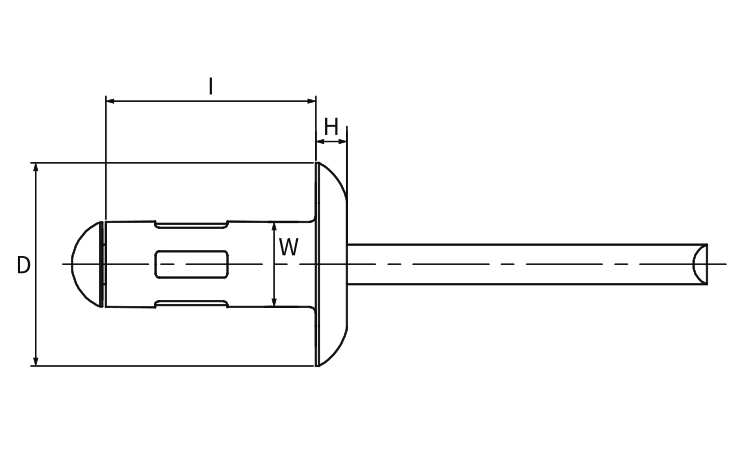 KRS　ブラインドリベット(マルチ)AS-M丸頭図面