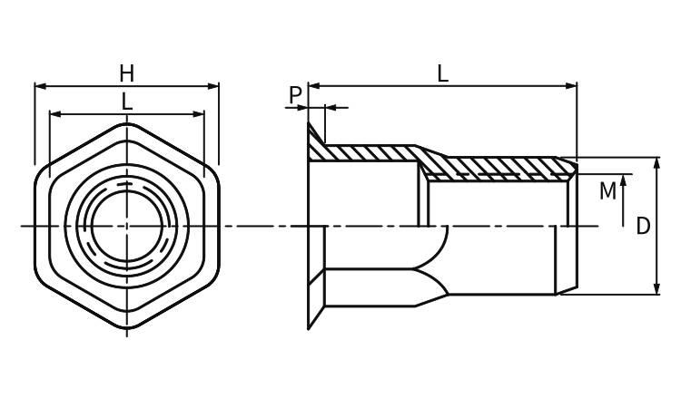 ＫＲＳヘキサＮ六角(スチールＳＦ)図面