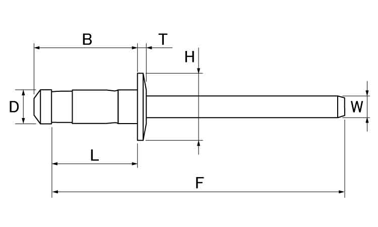 ブラインドリベットNST(EXタイプ)図面