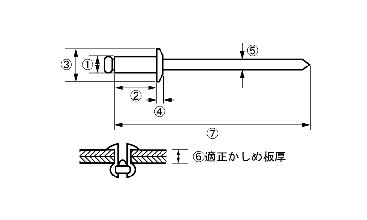 エビ　ブラインドリベット鉄－鉄NS(65P)図面