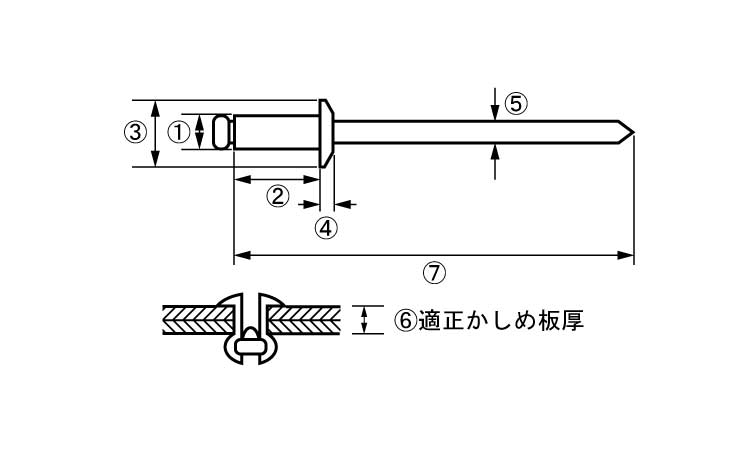 エビ　ブラインドリベットアルミ－鉄(80P)図面