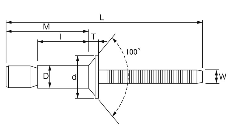 Sボルト(皿頭・鉄)　SNS図面
