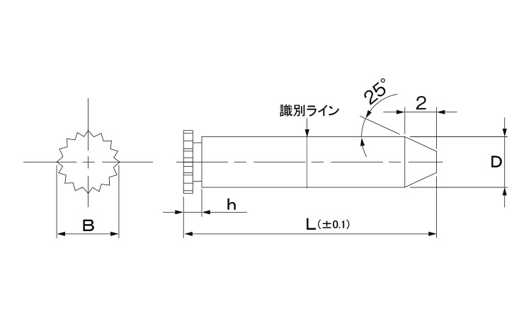 ガイドピン(DFDGP)図面