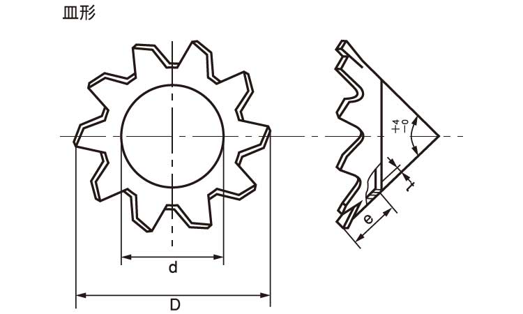 歯付W皿形(大陽)図面