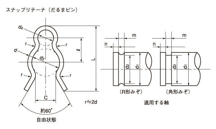 スナップリテーナ(大陽)図面