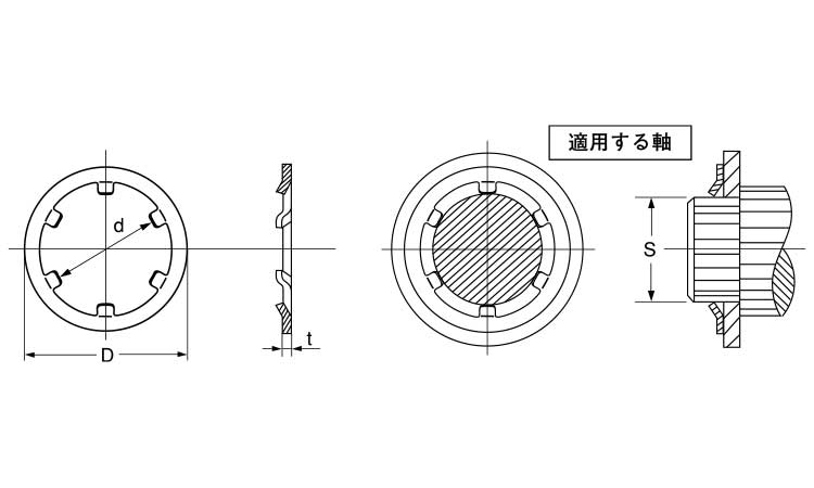 CS止め輪(オチアイ)図面