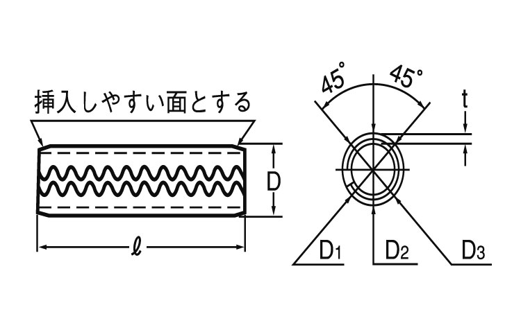 スプリングピン軽荷重(オチアイ)図面