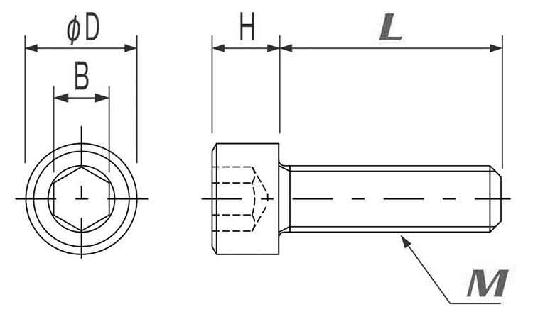 エンビ　六角穴付ボルト図面
