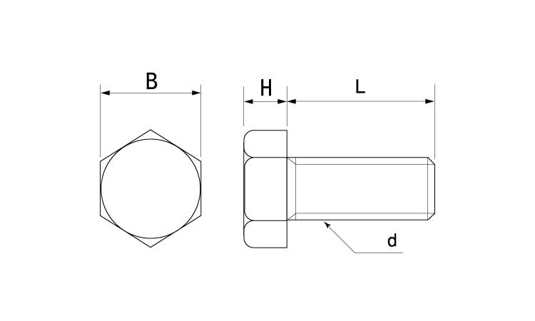 ピーク　六角ボルト図面