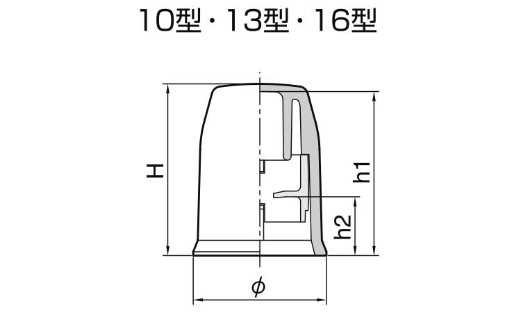 ボルト用保護カバーシングルミルキ図面