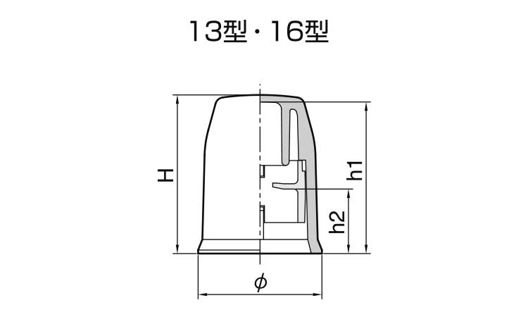 ボルト用保護カバーシングルN黄色図面
