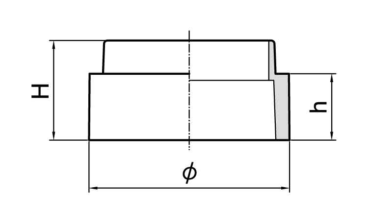 ボルト用保護カバー(ハカマこげ茶)図面