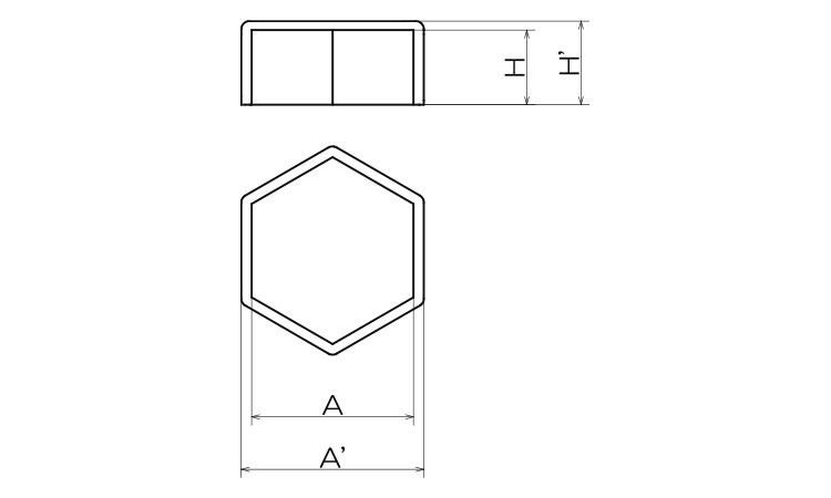 EL六角ナットキャップ　パック品図面