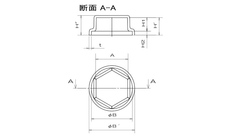 EL六角ボルトW付キャップパック図面