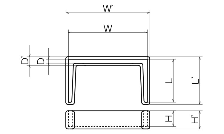 ELチャンネルキャップ　パック品図面