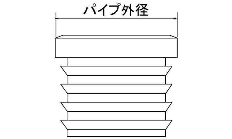 正方形角内栓(角パイプ用キャップ)図面