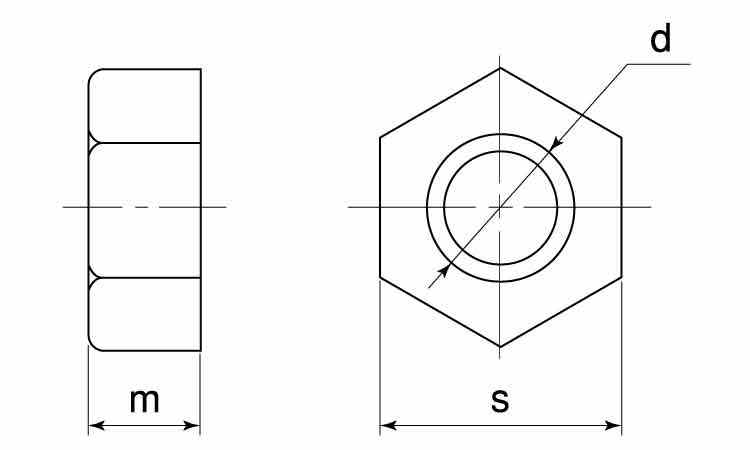 ポリカ(黒)六角ナット図面