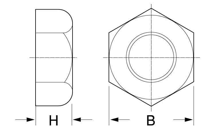 ポリカ(透明)六角ナットウィット図面