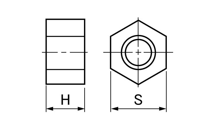 FRP(VE) 六角ナット図面