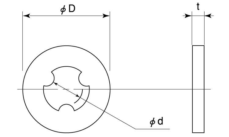 ナイロン　ワッシャー(組込用特寸)図面