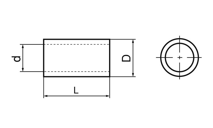 絶縁スリーブ(L=300・PTFE)図面