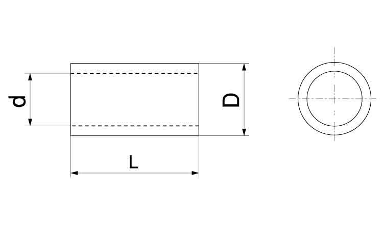 絶縁スリーブ(L=500・PTFE)図面