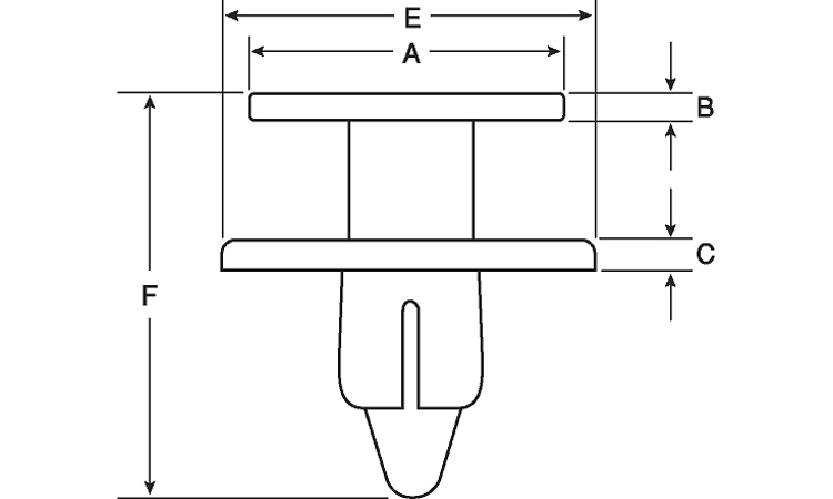プッシュプルリベット(ニフコ)図面