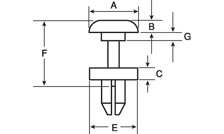 プラスティリベット(着脱)ニフコ図面