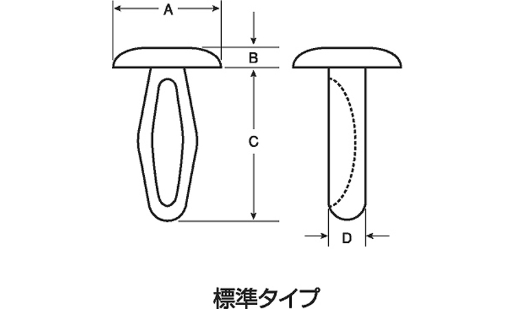 カヌークリップ(ニフコ)図面