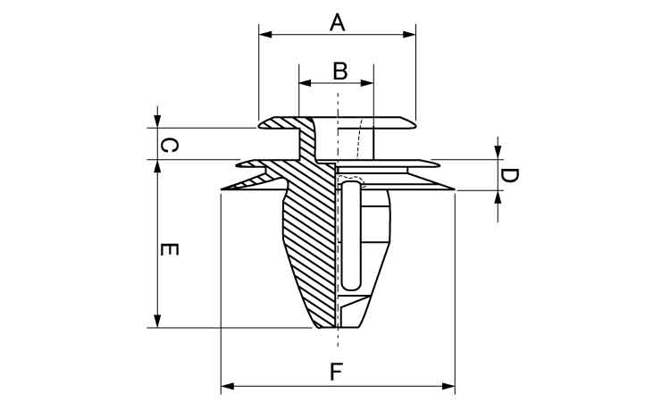 トリムクリップ(ニフコ)図面