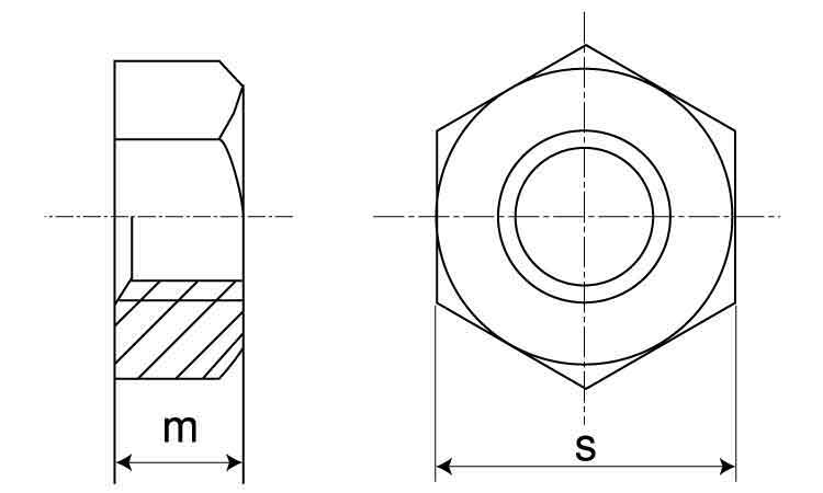 六角ナット1種・切削・その他細目図面